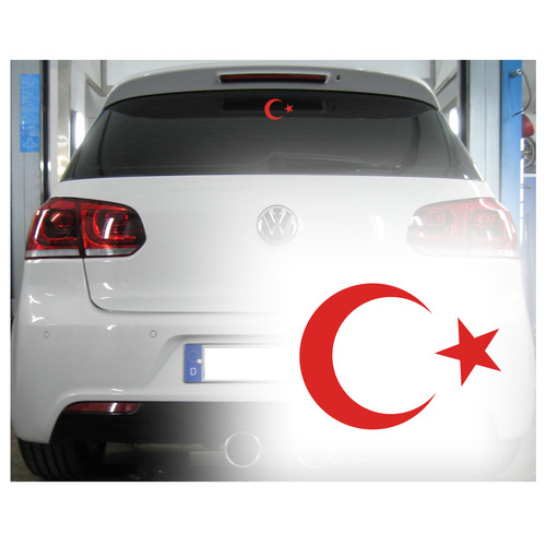Autoaufkleber yildiz bayrak - ay,