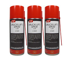 3x DRUCKLUFT SPRAY 400ml Air Duster Druckluftreiniger Entstauber DRUCK 6 BAR