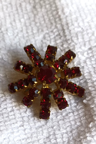 Vintage granat optik strass - vintage,