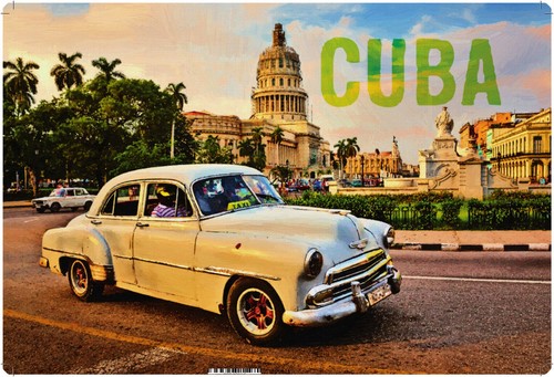 Schild vintage cuba taxi - vintage, "cuba