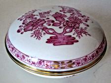 Wien Augarten Deckeldose indisch purpur Dose D ca. 14 cm H ca. 4,5 cm  Zust. gut