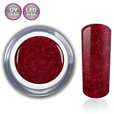 Farbgel Glitter Rot Glitzer Glittergel LED UV-Gel French Nail Art Design Nagel