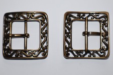 Gürtelschnalle, Gürtelschließe, Ornamente, Metall, Farbe: messing, ca. 30 mm