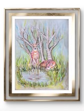 Aquarellbild handgemalt