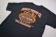 Harley Davidson T-Shirt Vintage Dudley Perkins San Francisco Flames Tee 2006 XL