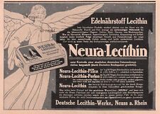 Neura-Lecithin Pillen - Neuss - Reklame - 1915 - Historische Werbung ~18x13cm