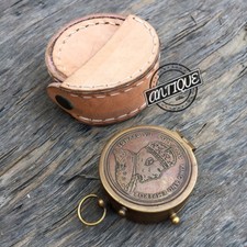Vintage Steampunk Navigationswerkzeug Kompass-Ledertasche Wandern Jagen Kompass