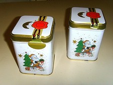 2 kleine Tee - Weihnachtsdosen von Fa. TINO GmbH Frankfurt