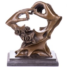 Moderne Bronzeskulptur des Aufsetzens der Ringe auf Marmor nach Salvador Dali