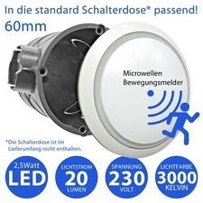 LED Treppenbeleuchtung Wandeinbauleuchte mit Bewegungsmelder UP-Schalterdosen