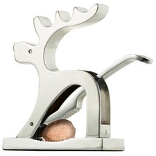 Rosenstein & Söhne Deko-Nussknacker "Elch" aus Vollmetall, glänzend verchromt