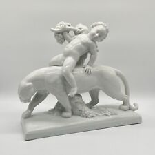 Gebrüder Heubach Fraureuth Porzellan Figur  Bacchus auf Panther Jugendstil antik