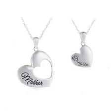 Partnerkette Herz MOTHER DAUGHTER od SON 2 Partner Ketten Mama Sohn Tochter NEU