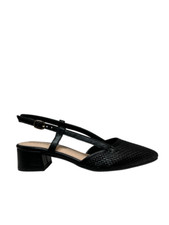 FRANCESCO BRUNELLI Damen Slingback mit schwarzer Spitze 5115 100% Leder