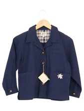 DISTLER ORIGINAL Kinder Trachtenjacke Blau Gr. 128 Leinen Baumwolle Stickerei