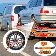 4x Spanngurte Autotransport Zurrgurt Radsicherung PKW KFZ Trailer Anhänger Gurt