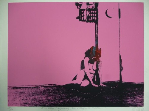 Orig serigraphie de collage - /, de-collage