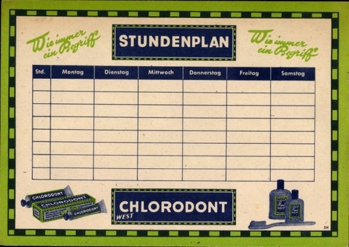 Stundenplan reklame chlorodont - stundenplan,