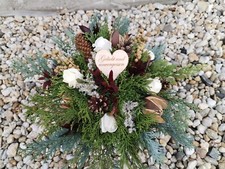 Grabgesteck Grabschmuck Totensonntag Allerheiligen Urne Grabvase frisch Strauß 