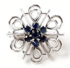 Clip Anhänger für Perlenkette 14 Karat 585 Gold 4,54 g Weißgold Saphire