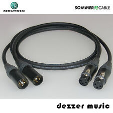 2x 2m sym XLR Kabel GALILEO NEUTRIK Gold/Sommer Cable 3pol 2,00 / SPITZENKLASSE