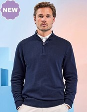Men´s Cotton Blend 1/4 Zip Sweater Asquith & Fox Herren Sweatshirt S-3XL AQ048