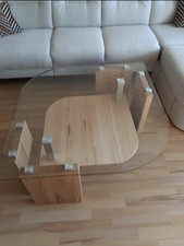 Wohnzimmertisch  Kernbuche Massiv  mit Glasplatte