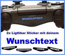 2x  PS4 Pro Lightbar Sticker - DEIN TEXT - WUNSCHTEXT - Skin Playstation 4 Pro