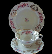 PORZELLAN-KAFFEE-TASSE 3 tlg. SAMMELTASSE-BAVARIA-SCHIRNDING-VERGOLDET