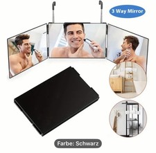 3 Wege Trifold Spiegel 360 ° LED Dreifach Klappbarer Spiegel Höhenverstellbaren
