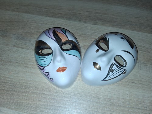Wand deko masken keramik - wand,