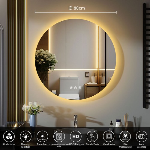 Badspiegel rund led - badspiegel,