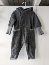 Wollwalk-Overall, Anzug, Handmade, 100% Wolle/Seide, EUR Gr 68/74, Knöpfe,