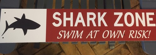 Alu schild shark zone swim - schild,