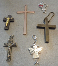 Religiöse Schmuckteile 6 Stück Engel/Kreuze verschiedene Designs Nr. 2753