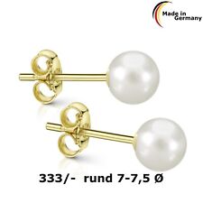 Ohrstecker Gold 333  echte Süßwasserzuchtperle 7-7,5 mm  1 Paar