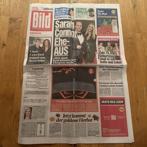Bild zeitung 2026 cindy - zeitung, 22.09.2026