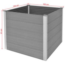 Hochbeet Pflanzkübel WPC Gemüsebeet Pflanzkasten Blumenkasten Kräuterbeet Grau