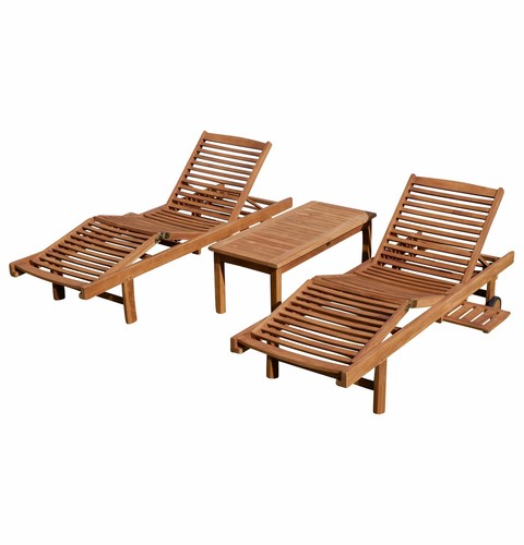 Gartenliegen aus teakholz - aus, +