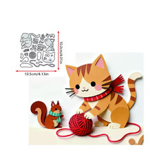 (3) Stanzschablone **Katze mit