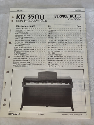 Roland service notes first - service,