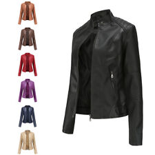 Damen Kapuze Leder jacke