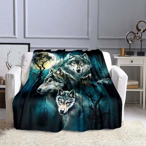 Wolf decke plüsch - 3d-wolf-decke,