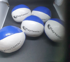 Jonglierbälle 5er Set -für Profis/Anfänger - weich - blau-weiß - von Playtastic