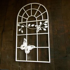 Rankgitter wie Eisenfenster, Rosengitter Fenstergitter Rankhilfe Gartenmauer