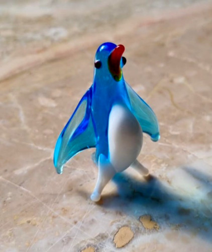 Glas figur pinguin - glas,