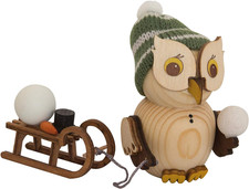Dekoration/Holzfigur Mini Eule