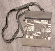 Kleine Hand Umhänge Tasche Anker Maritim Grau  24 X 19 Cm