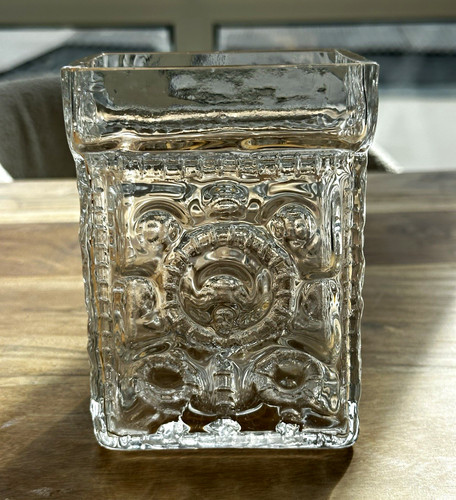 Vintage brutalismus glasvase - brutalismus,
