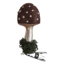 Christbaumkugel Figur "brauner Fliegenpilz" Christbaumschmuck Glas Weihnachten